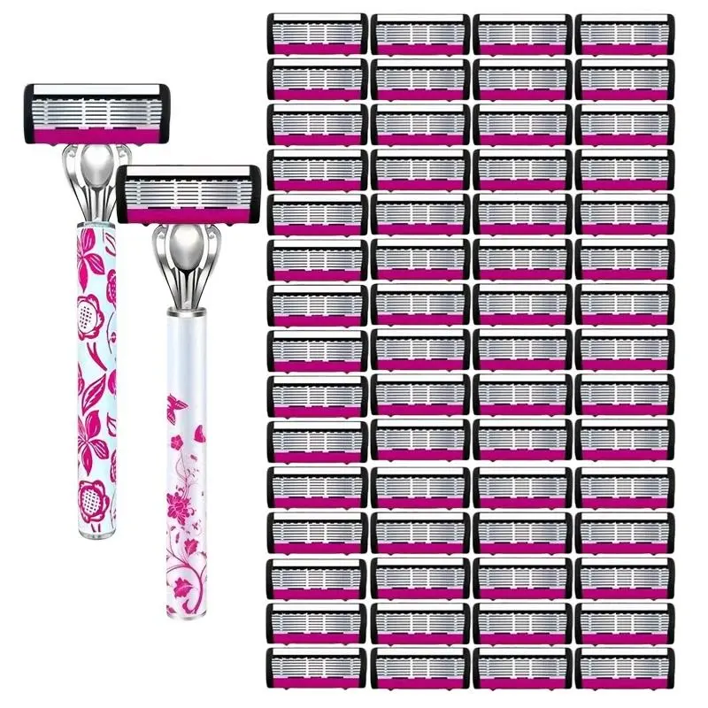 Six-Layer Manual Shaver, European Style, Anti-Slip Design, Suitable for Men and Women, Daily Shaving and Hair Removal