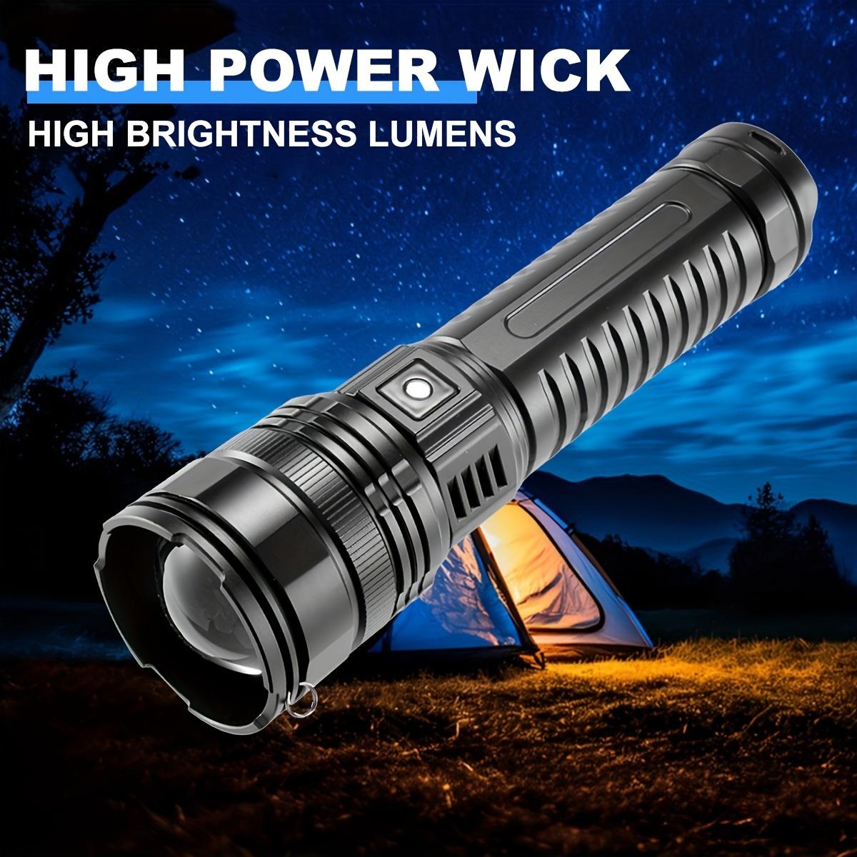 Super Bright Flashlight, White Laser Strong Light Long-Distance Spotlight, with COB Light Source, Multi-Functional USB Rechargeable LED Flashlight, Adjustable Focus, for Emergency and Tactical Use