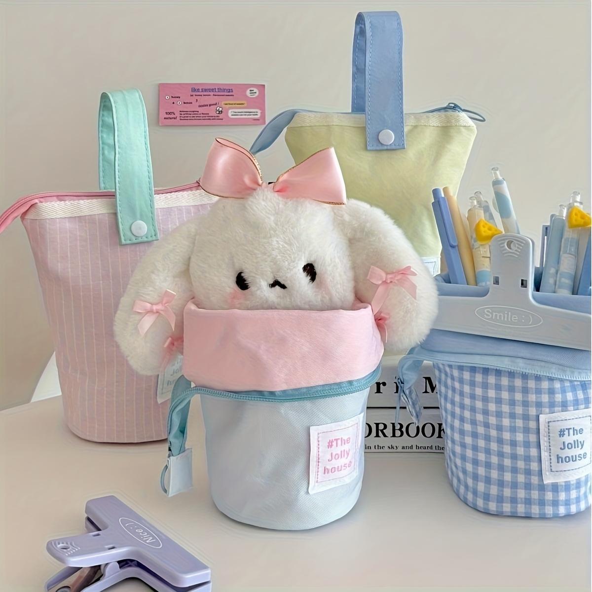 [Stylish Macaron Pencil Case] Stylish & Durable Macaron Color Block Foldable Pencil Case | Spacious Student Pen Holder with Portable Design for Desk or Office Use | Perfect Gift for Friends, Family, Couples, and Besties