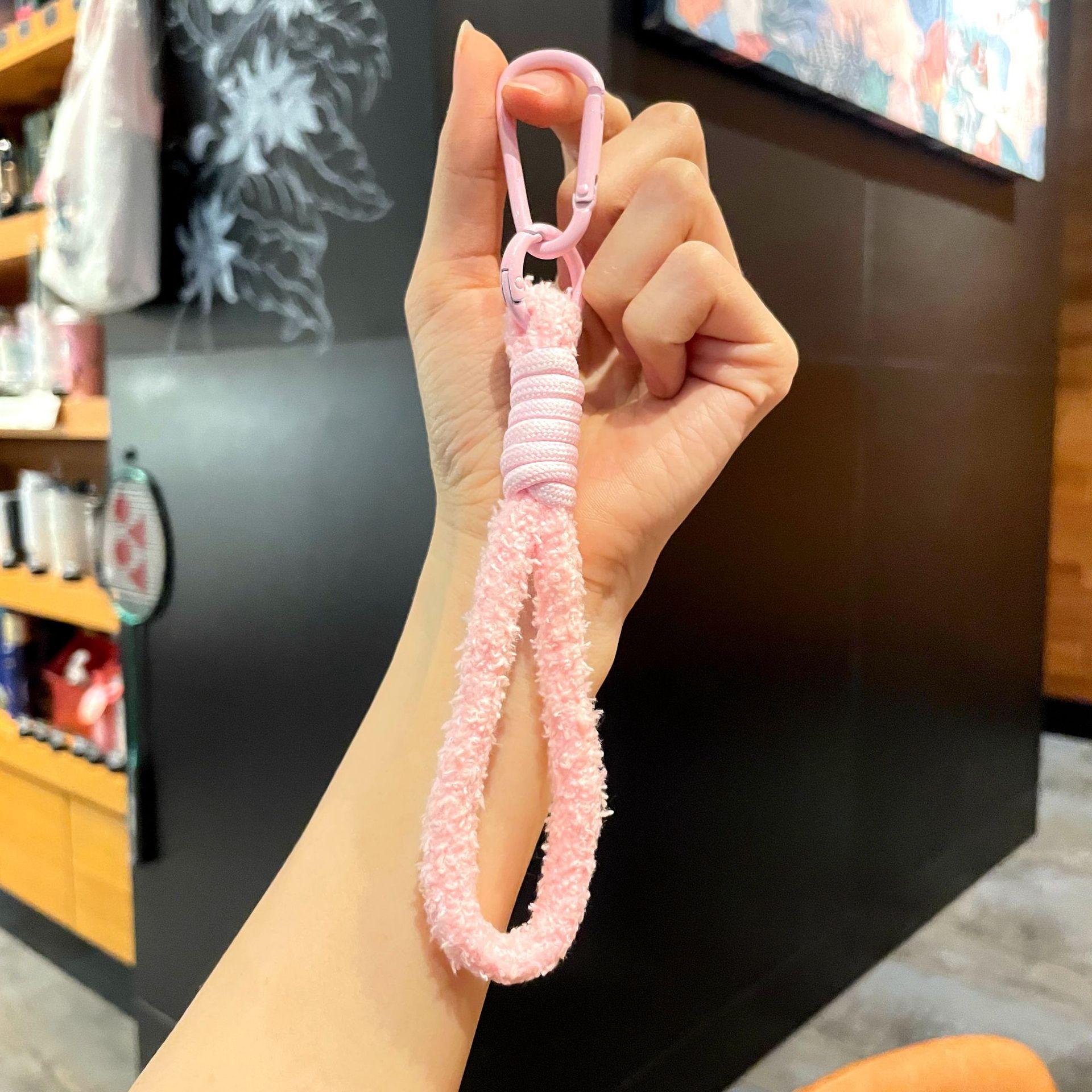 Stuffed braided lanyard key ring colorful small fresh mobile phone lanyard bag key pendant practical mobile phone chain