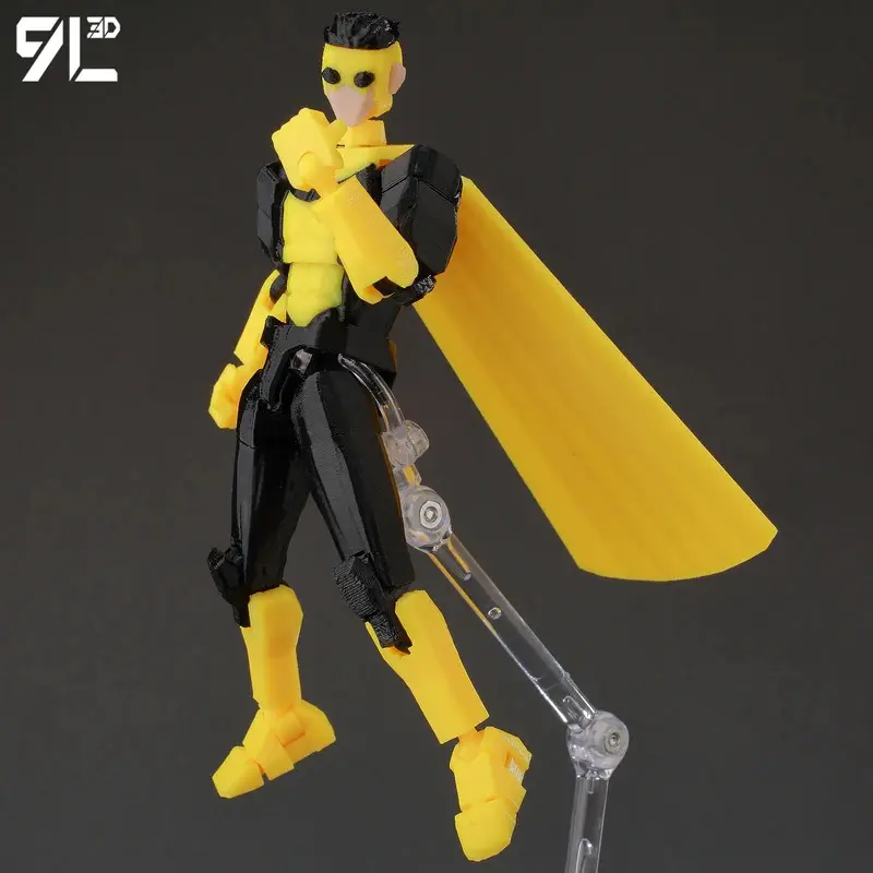 9L3D Invincible Figure Titan Dummy13 Lucky13 Toys Multi-Joint Articulated Action Figure Boys Doll Black Yellow Collectible Model