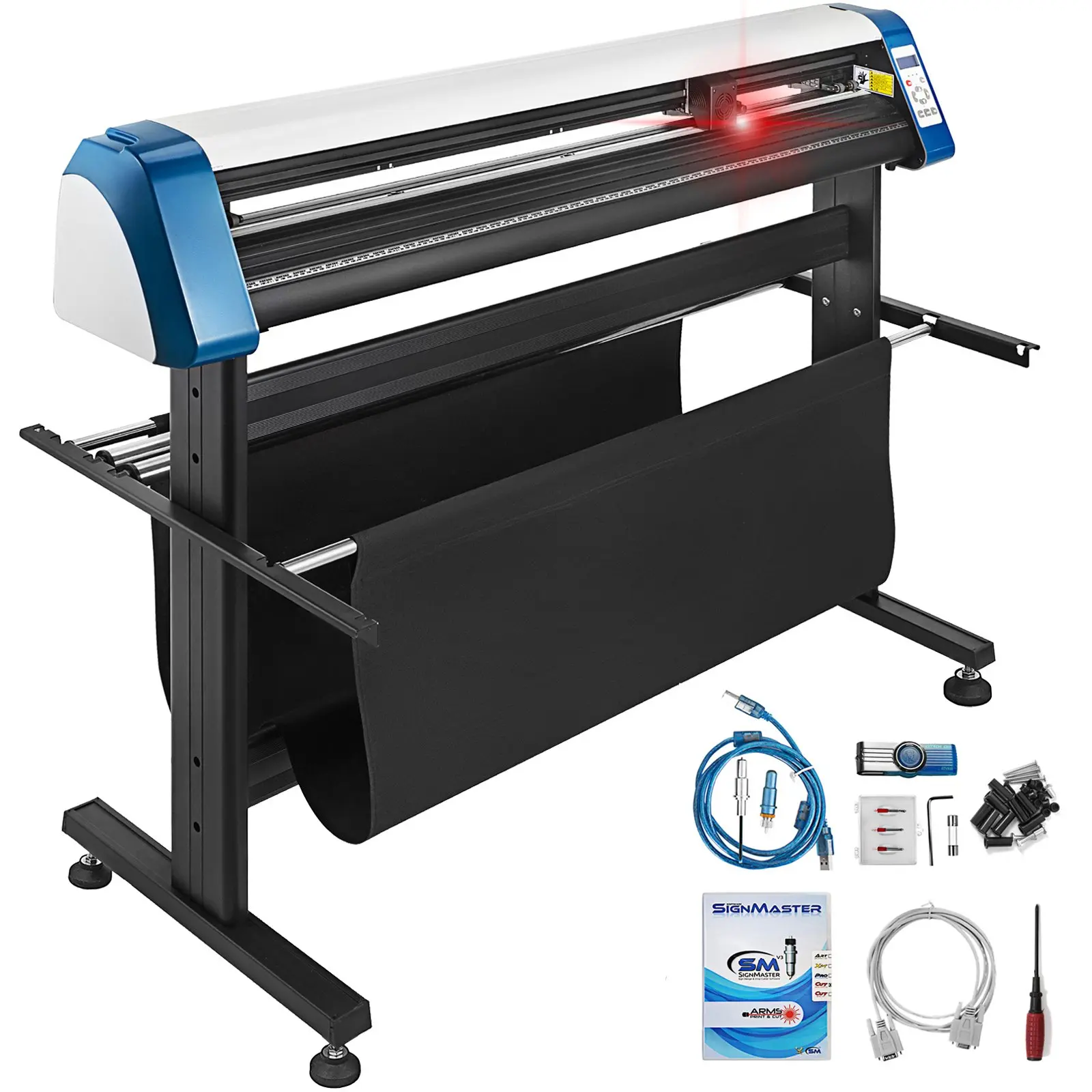 VEVOR 53-Inch Automatic Contour Vinyl Cutter Plotter Force & Speed Adjustable Sign Cutting With Floor Stand & Signmaster Software