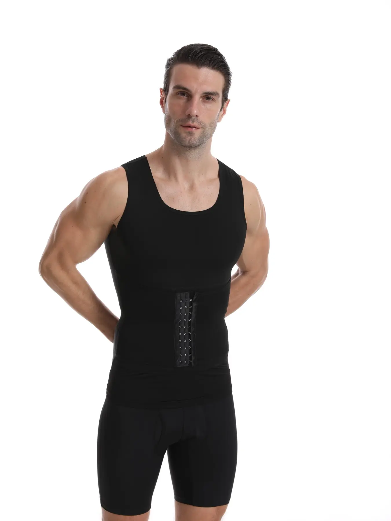 Men's Waist Trainer Vest, Slimming Underwear for Big Belly, Enhanced Edition, Conceal Fat, Button Closure, Comfortable Fit