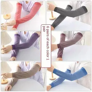 Unisex Extended Elastic Sleeves 6 Pairs Breathable Knitted Arm Protection for Work
