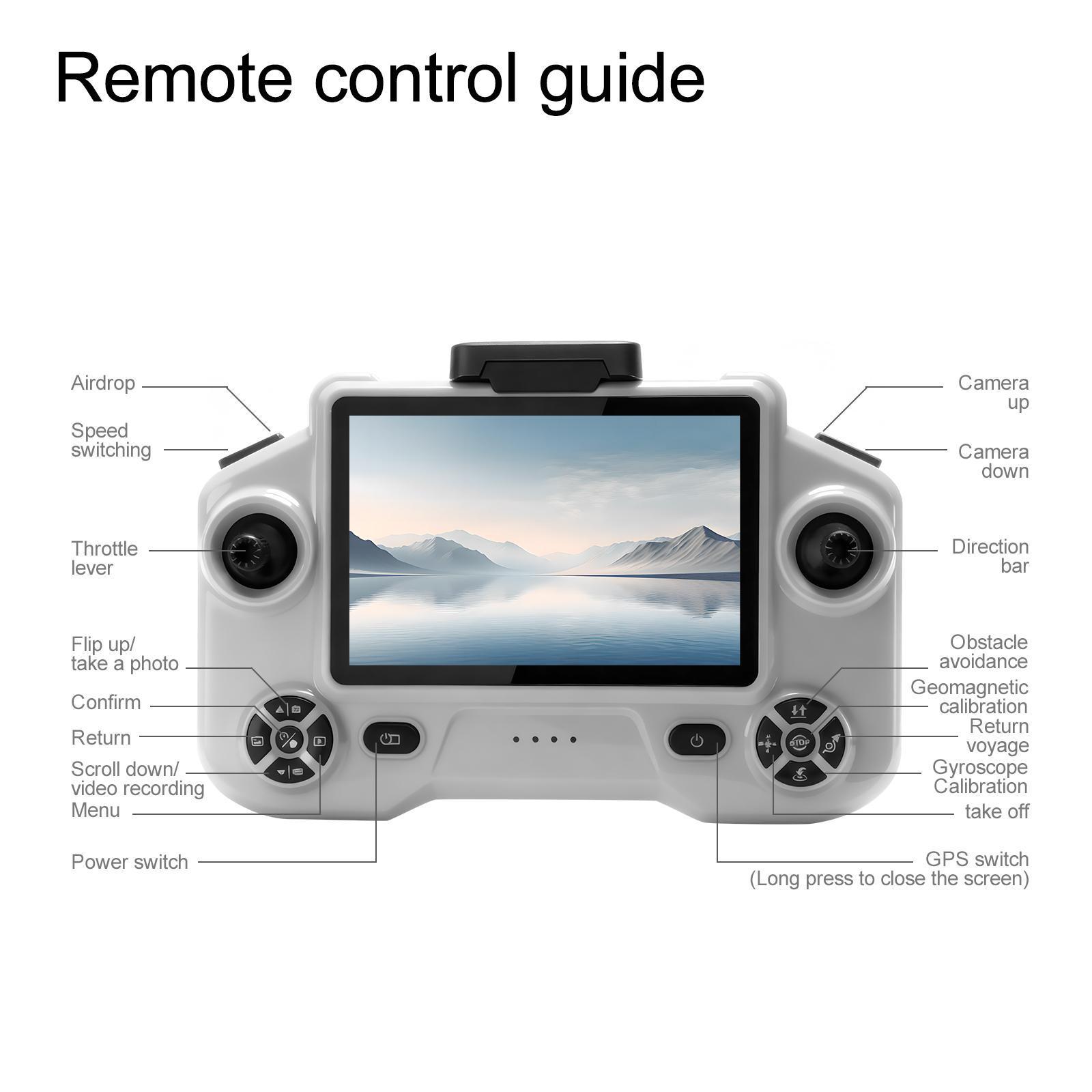 New Design GPS Drone with 180° ESC Camera 5G Large Screen Remote Control Lifting and Obstacle Avoidance Head Brushless Power GPS Return for Amateur Players.
