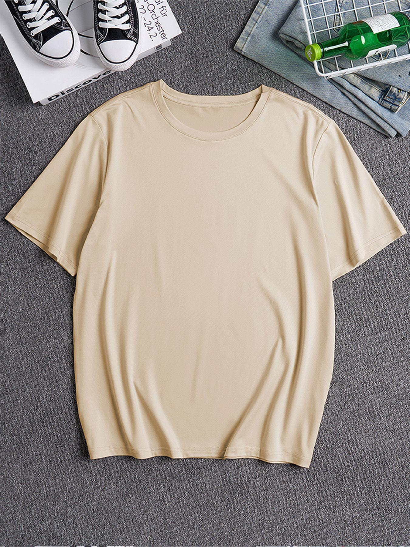 Religious T-Shirt with Cross Print, Philipians 4:13 Quote, Casual Fitted H-Type, Plain Pattern, Men's Short Sleeve Top