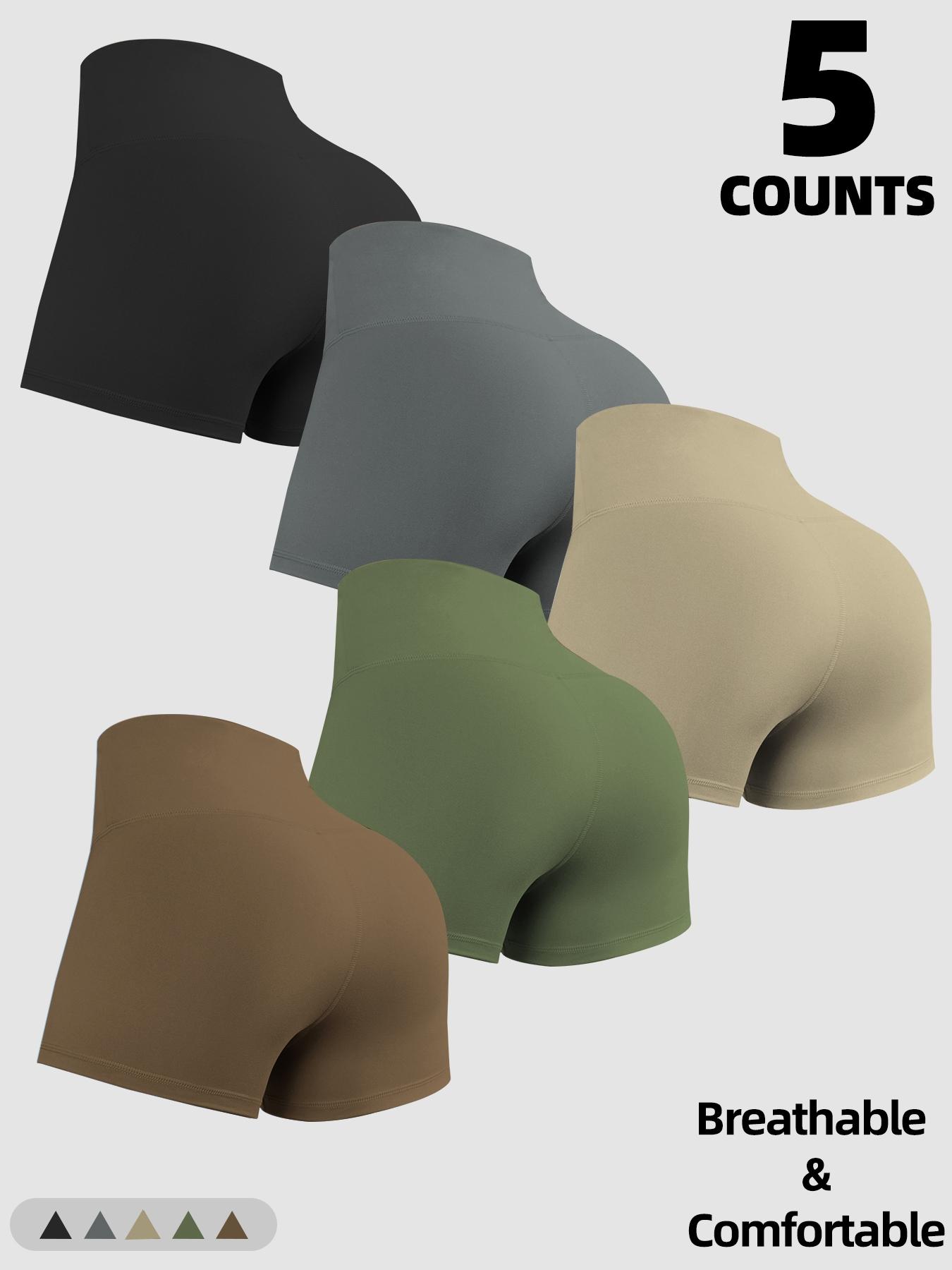 Women's Solid Color Gym Shorts, Breathable Comfortable High Stretch Shorts for Yoga Gym Workout Running, Ladies Sportswear for Summer