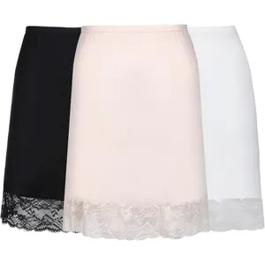 3 Pieces Half Slips for Under Dresses Lace Half Slip Dress for Women with Short Lace Trim Above Knee Adjustable Underskirt(Gift)