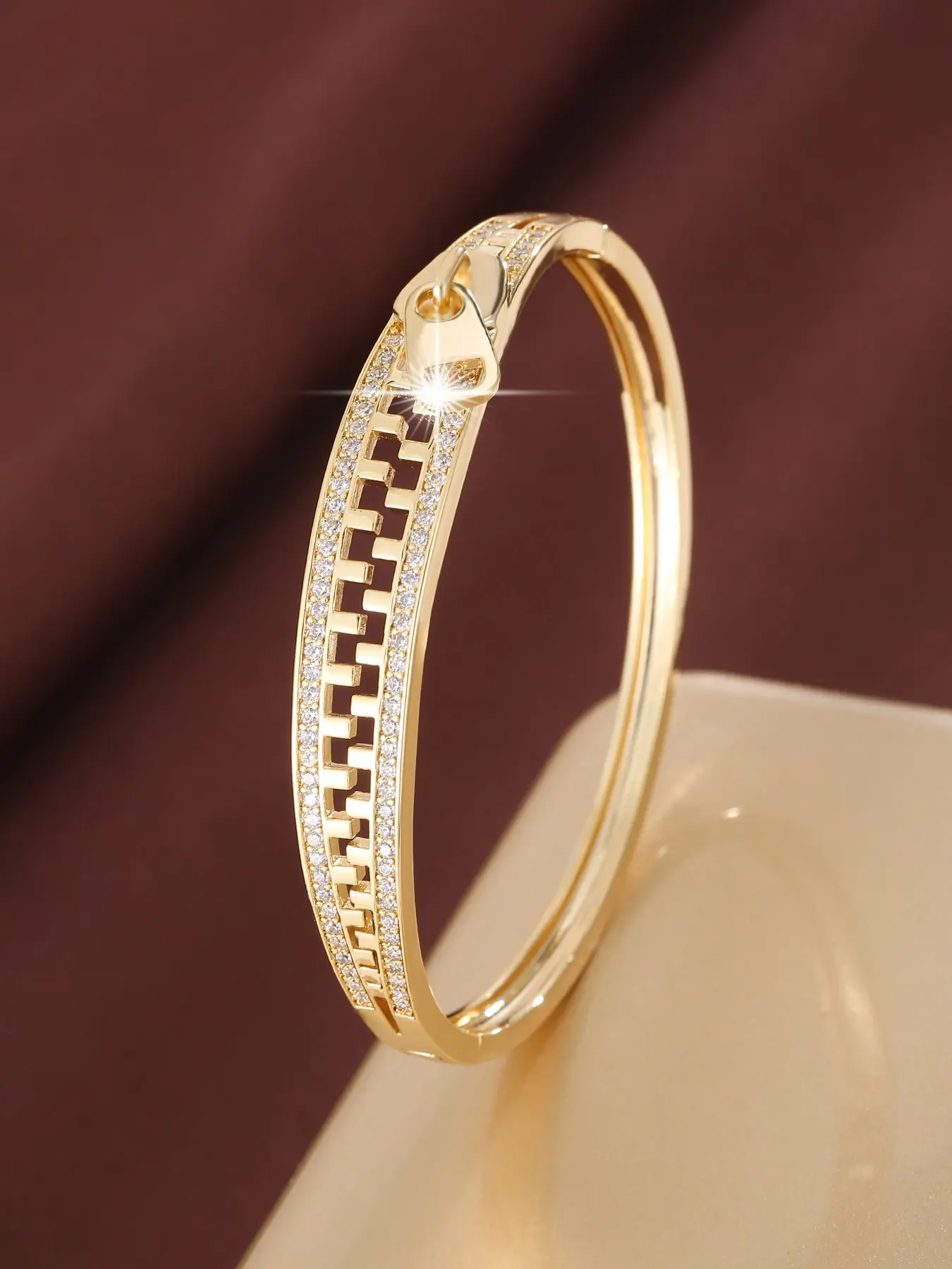 Trend Fashion Creative Zipper Artificial Zircon Women's Bracelet, Stylish Jewelry Accessory, Perfect Gift Idea