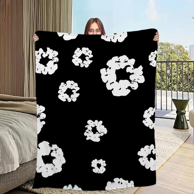 Luxury Comfort Soft Plush Blanket D-Denim for Sofa Fashion Living Room Office Bedroom Travel Gift Single-sided T-Tears Printed