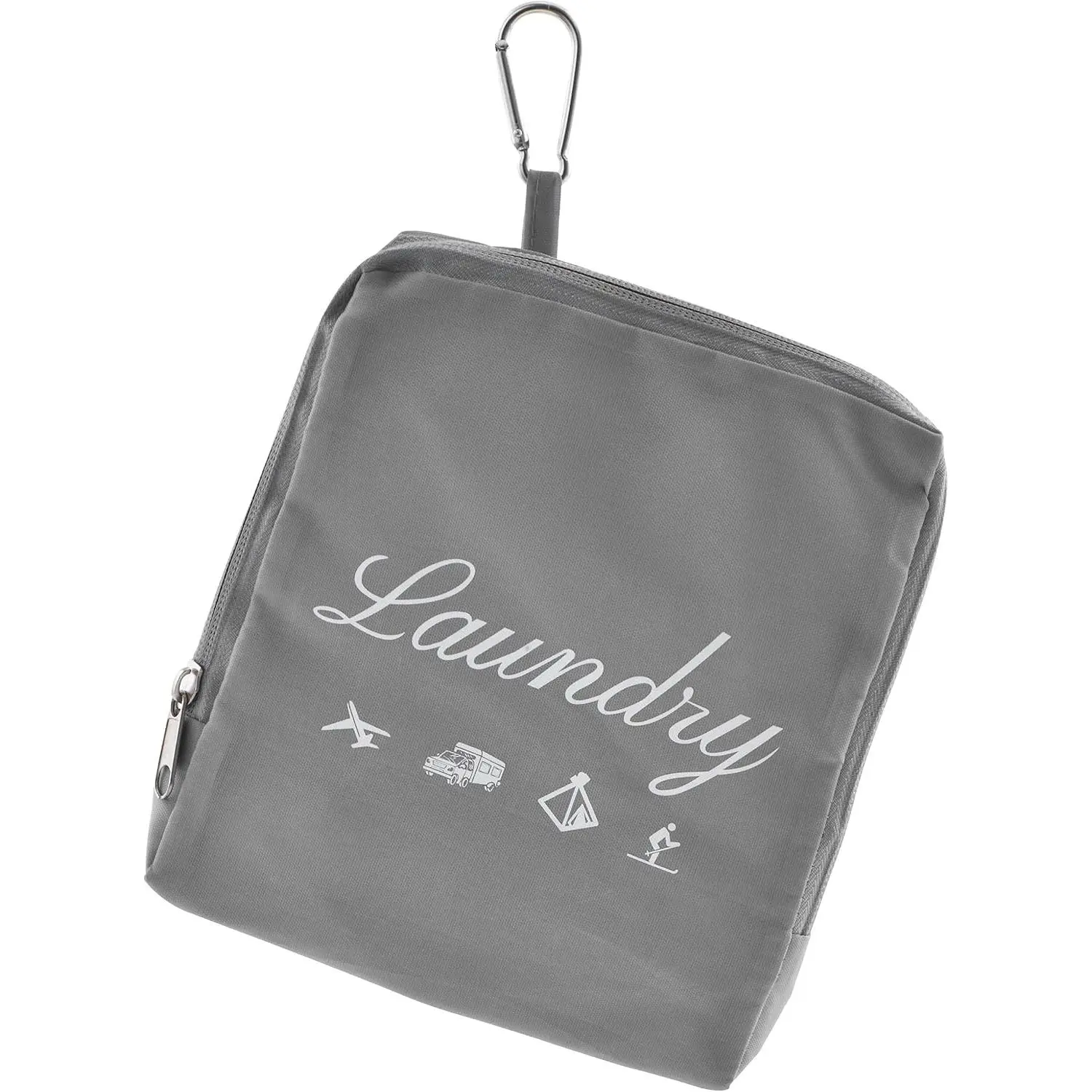 Travel Laundry Bag, Dirty Clothes Bag 【Upgraded】 with Handles and  Carabiner, Collapsible Laundry Bag for Travel, Camp, Fitness, and Students(1Pcs Grey) 24"L x 21"W