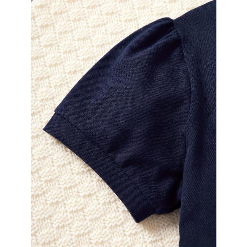 Girls' College-Style Heart-Shaped Pattern Dress Summer Children's Skirt Princess Uniform for Elementary School Students