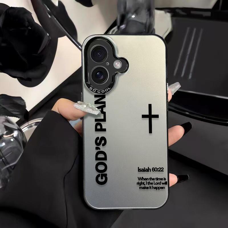 God's Plan Phone Case Cross Pattern Religious Art Fashion TPU Laser Craft Anti-Drop Case Compatible with iPhone 17 Pro Max Phone Case 17 Air 16 E 15 Plus 14 13 12 11 X XS XR 7 8 Plus Samsung Galaxy S21 22 23 24 25 ULTRA FE Plus