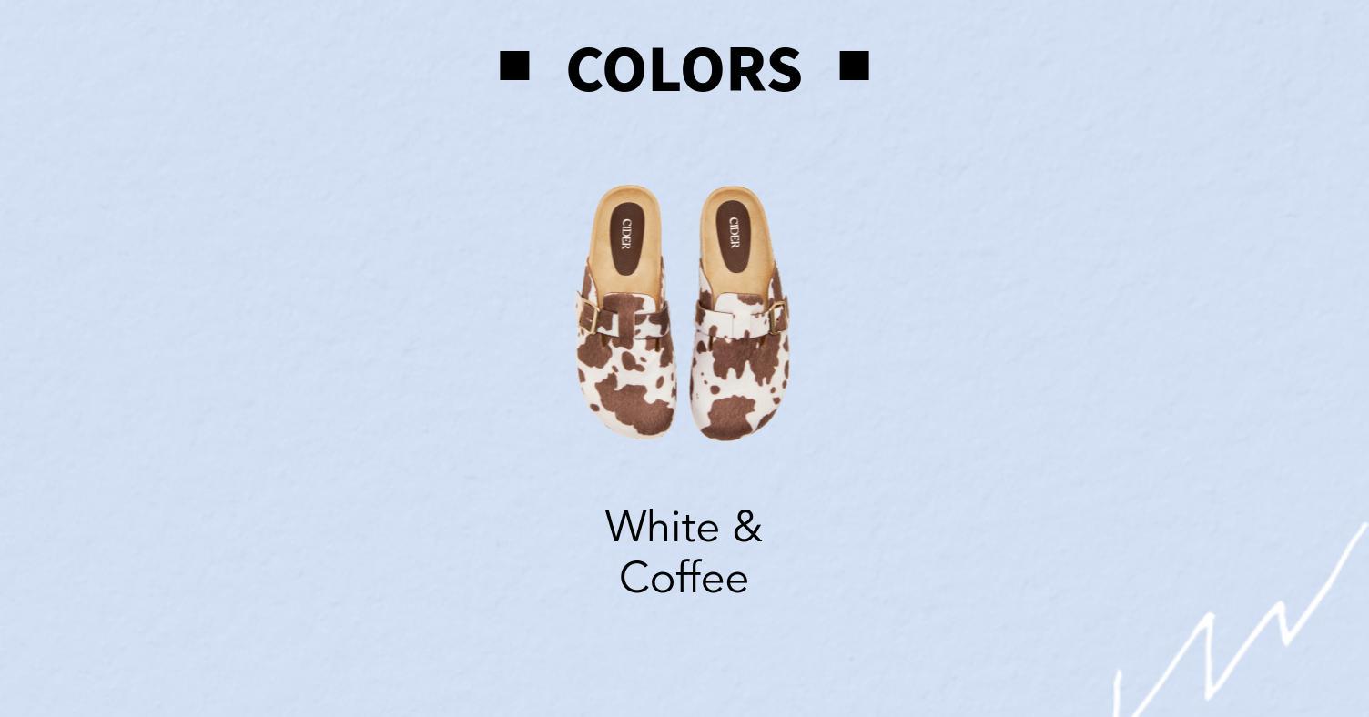 Cider COWHIDE PRINT FAUX SUEDE MULE FLATS