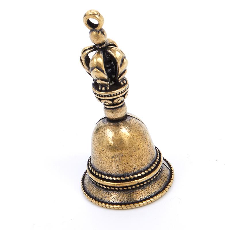 Brass Die Casting Wind Bell Handicraft Tibetan Style Bronze Bell Ornament Suitable For Home Wall Hanging Car Decoration And Key Pendant With Clear Sound And Vintage Decorative Effect
