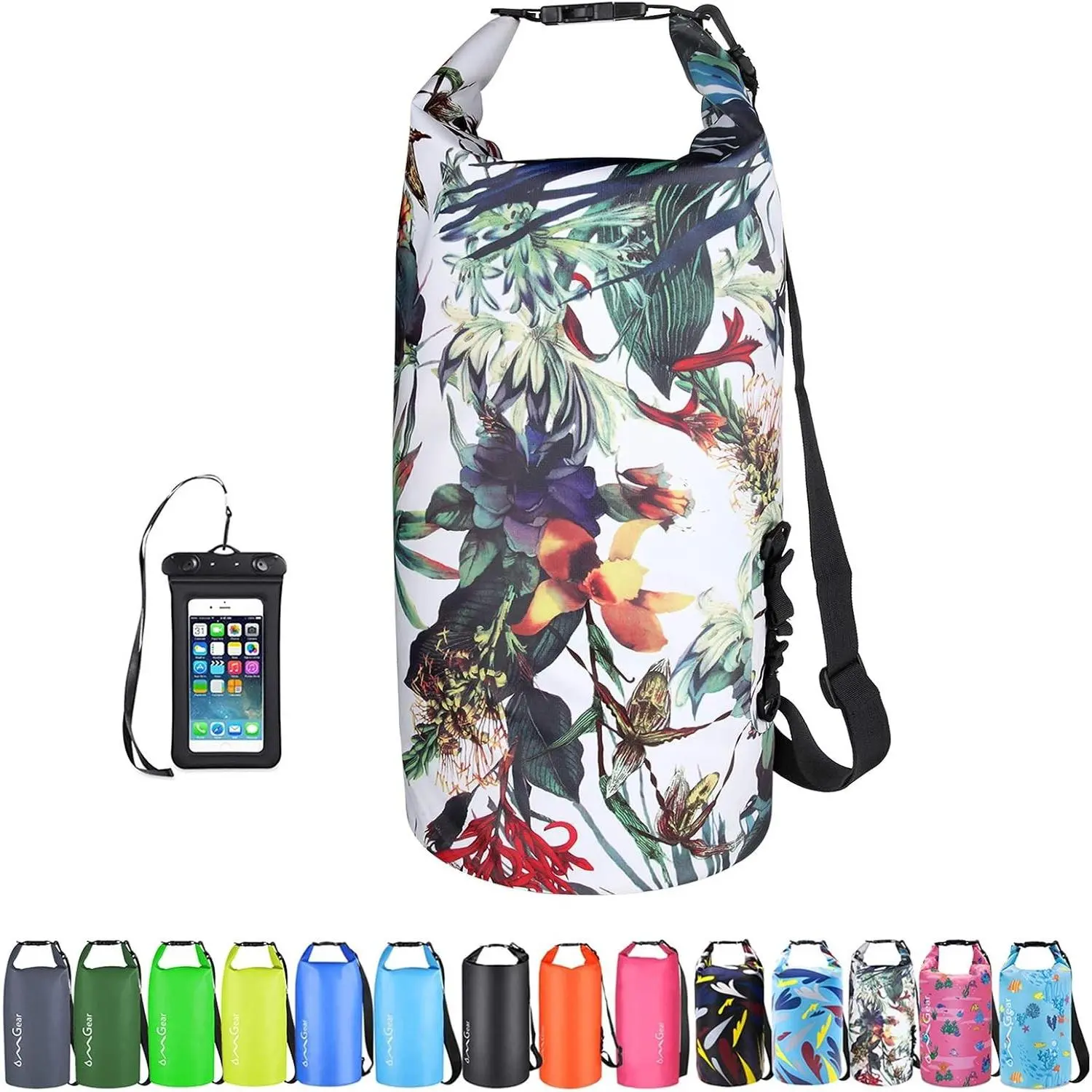 Waterproof Dry Bag Backpack Phone Pouch 40L/30L/20L/10L/5L Floating Dry Sack for Kayaking Boating Outdoors Activities