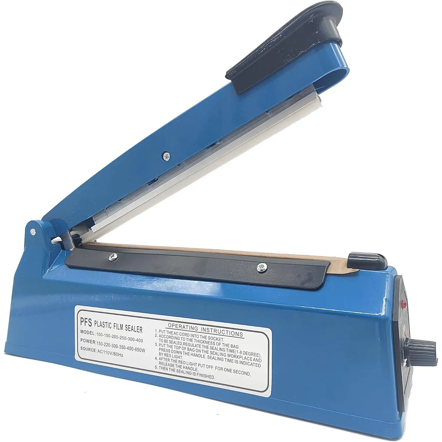 8 inch Impulse Heat Sealer Manual Bag Sealer Heat Sealing Machine for Plastic Bags PE PP mylar Bags Shrink Wrap Bags Sealer