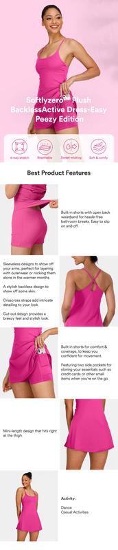 Halara Softlyzero Plush Backless Active Dress-Easy Peezy Edition Women's Activewear