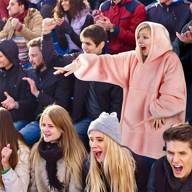 Super Soft Oversized Hoodie Blanket, Reversible Fleece Sweatshirt with Kangaroo Pocket, Machine Washable, Bohemian Design, Ideal Holiday Gift for Cozy Comfort and Warmth