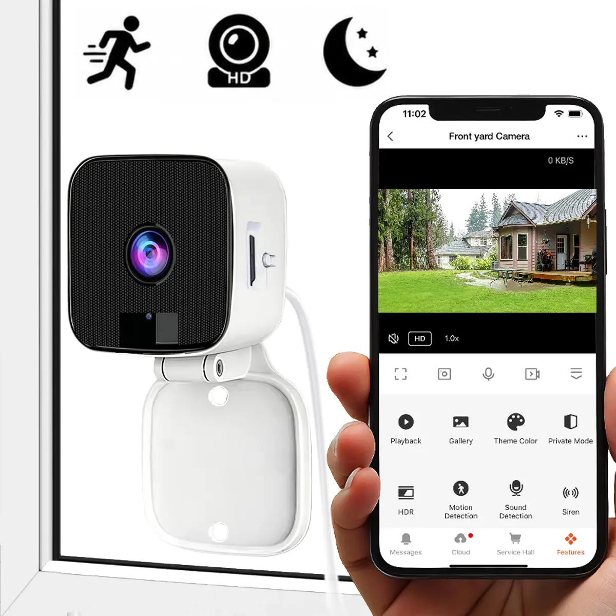 2026 New Window Fold Camera,Wireless 2.4GHz WiFi Indoor HD Camera for Home Security with Whistle warning And Night Vision,Person & Motion Detection,24/7 Recording,Easy & Quick Install