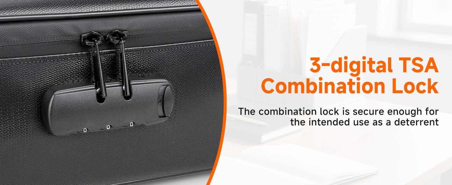 Fireproof Document File Organizer Bag, 5200°F Portable File Organizer With Lock, 16-Layer File Box, Waterproof and Heat-Insulated, Safe Storage For Important Documents, Laptop, Files and More