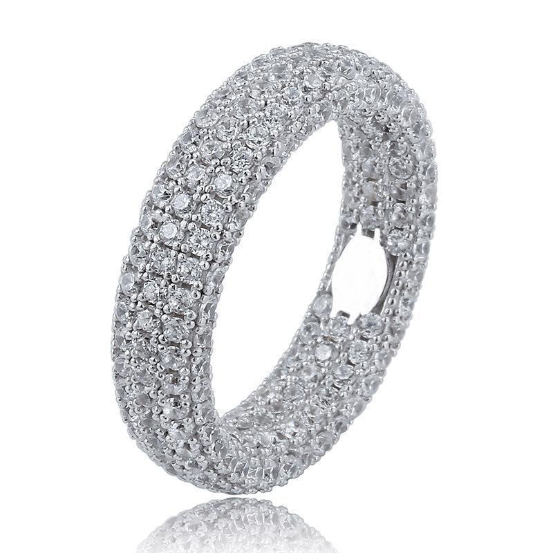 ICE HUE Iced Out Eternity Band,  Sterling Cubic Zirconia Ring, Perfect Gift Option, Ring for Men & Women, Jewelry for Men
