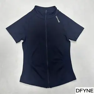 DFYNE Zip-up Short Sleeve Jacket, Women's Slim Fit Yoga & Sports Outerwear