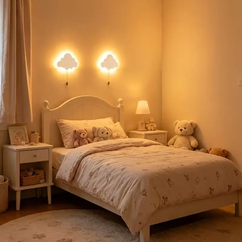 LED Cloud Wall Lamp, Battery Powered Bedroom Hanging Light, Warm Bedside Lamp, Home Decor Lighting, Ideal Family Gift, Cordless Wall Lamp (no Batteries)