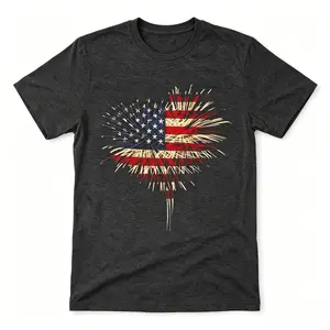 Memorial Day Vintage Poppy T-Shirt for Women Poppy Flower Language Crew Neck Short Sleeve Summer Tee