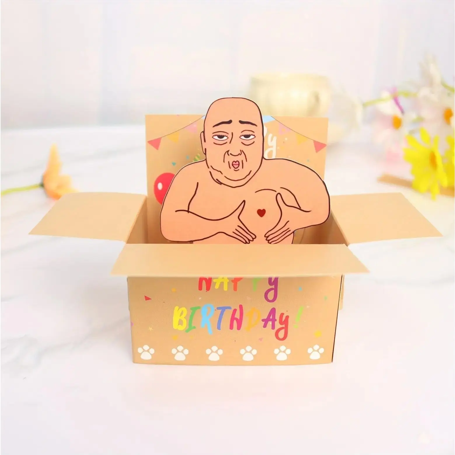 Creative Birthday Pop-Up 3D Card - Funny Character Design Interactive Greeting Card Unique Gift