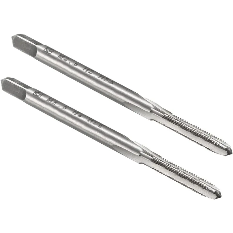 Metric Machine Taps, M2.5x0.45mm H2 High Speed Steel 3 Straight Flutes, Right Hand Tapping Direction Tool for Metal Hole Processing, Processing Through Holes, Machinist Repair DIY (2 Count) - Compatible with Watches, Clocks