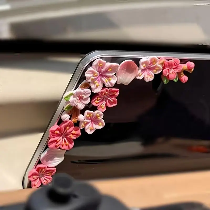 16pcs New Flower Car Stickers, Motorcycle Decorative Items, Adhesive Home Decor Stickers, Universal Decoration Stickers