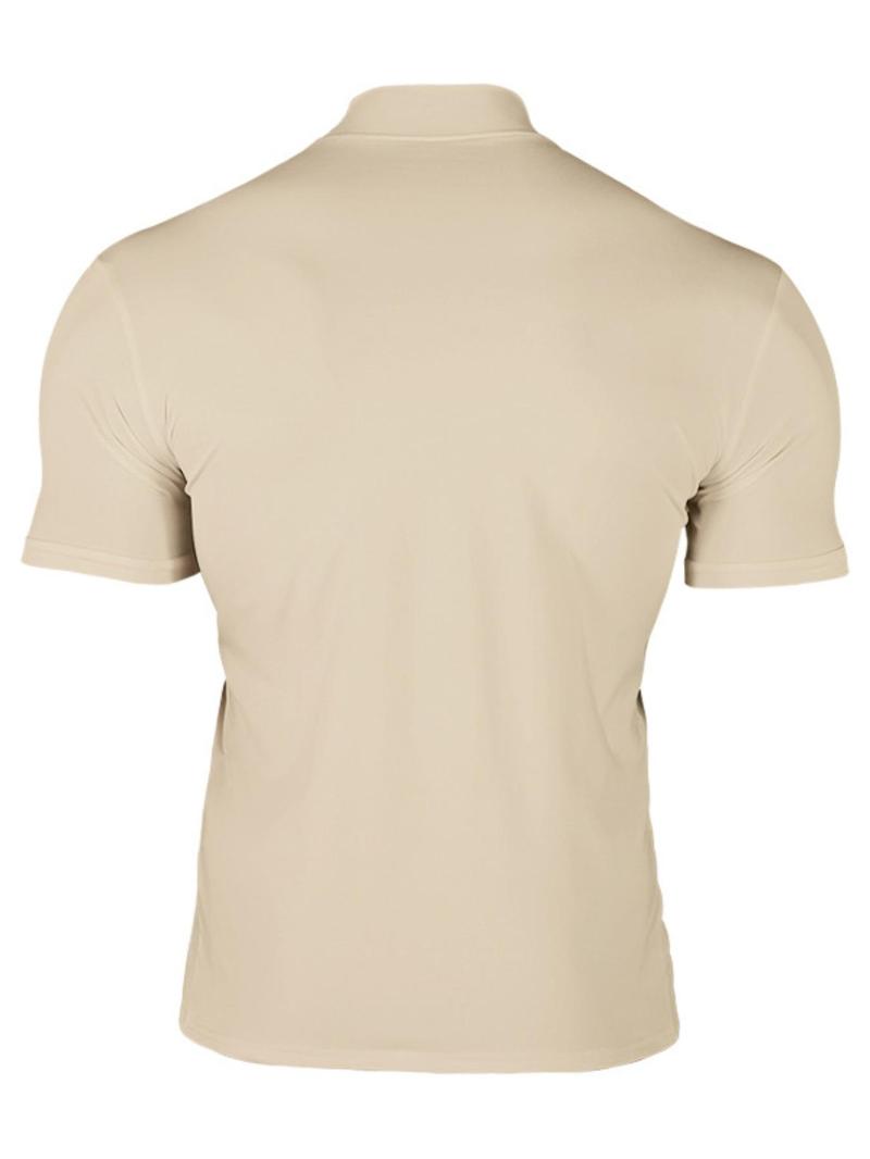 Men's Solid Color Turtleneck Tee, Casual Comfy Short Sleeve T-shirt for Summer, Men's Top for Daily Wear, Tropical