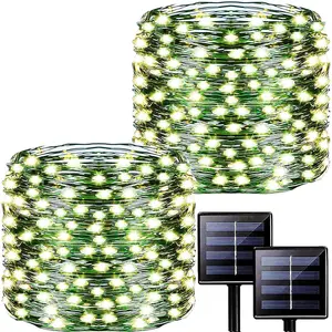 2 Pack 500 LED 180FT Strs, Fairy Lights with 8 Modes Green Wire Twinkle Light Christmas Waterproof for Yard Christmas Tree Decoration(Warm White)