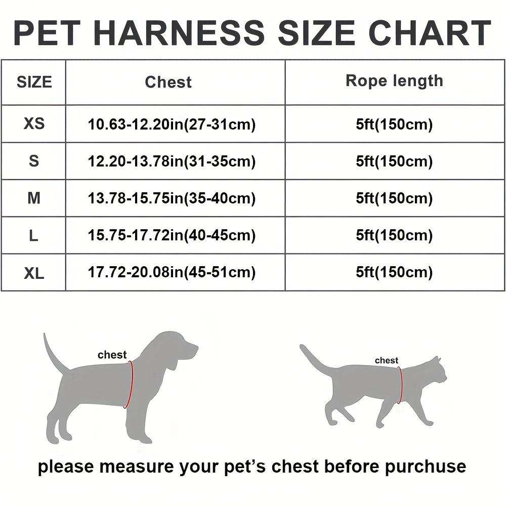 Dog Harness and Leash Set, Breathable Mesh Pet Harness, Reflective Adjustable Puppy Vest, Suitable for Small Dogs and Cats