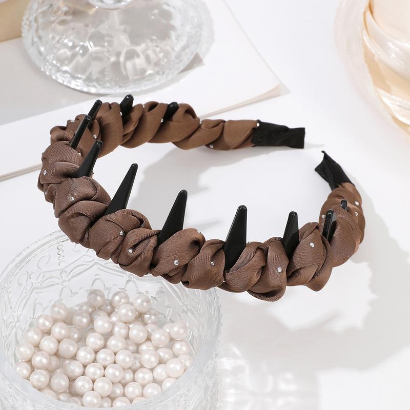 AWAYTR 3Pack Vintage High Cranium Hairband Fashion Headbands with Teeth Comb for Women Party Wedding Home Hairband  Hair Accessories