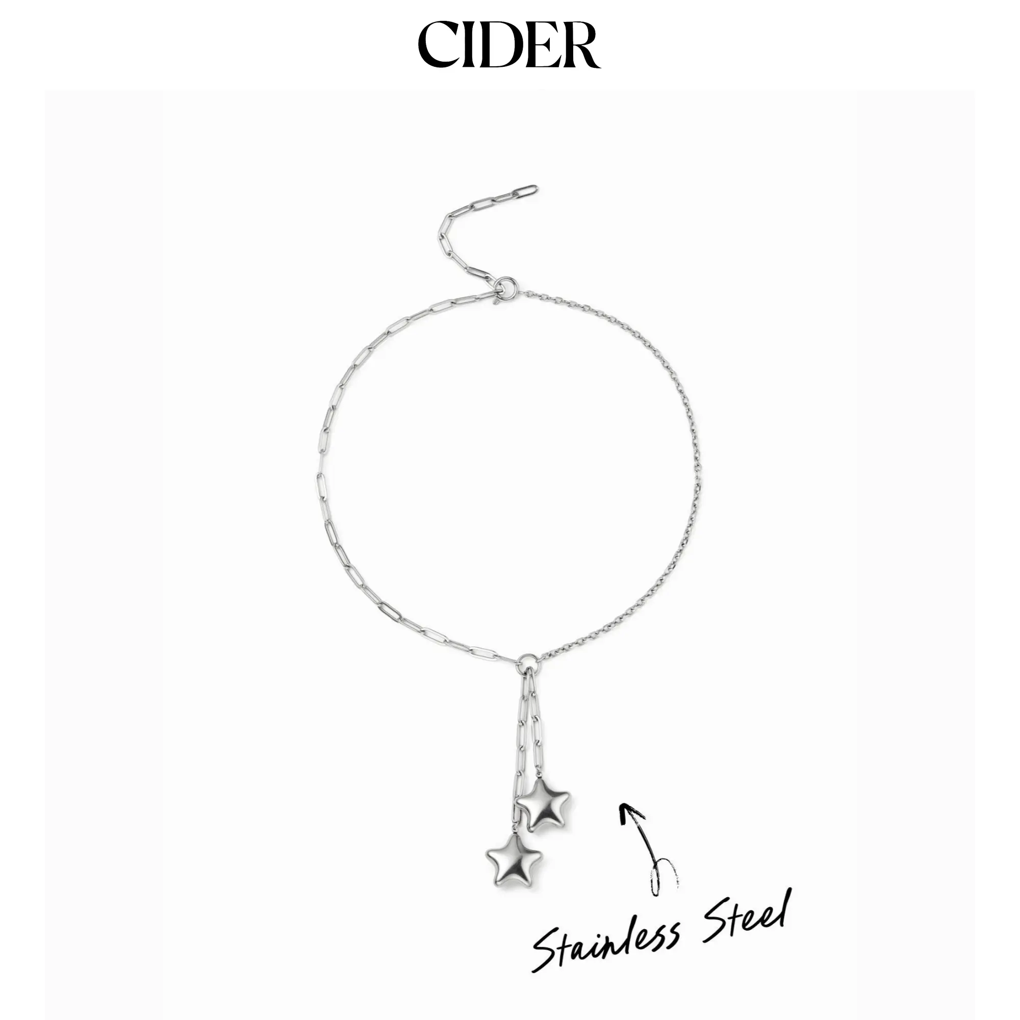 Cider STAINLESS STEEL STAR PENDANT NECKLACE