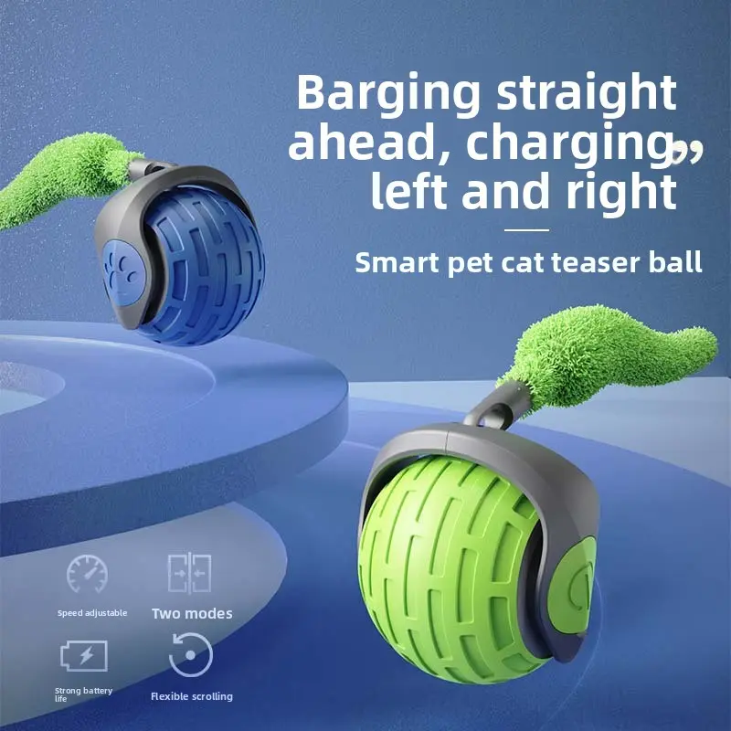 Gravity Bouncing Ball Automatic Cat Teaser Toy Ball for Cats, Self-Entertainment and Boredom Relief, Interactive Gadget with Toys to Consume Energy