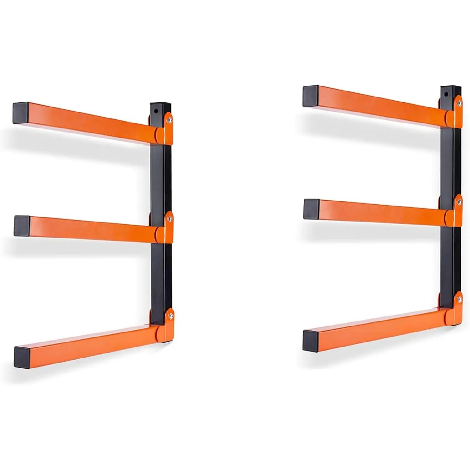 Wall Mounted Lumber Storage Rack, 2 Pcs Heavy Duty Utility Rack for Garage & Warehouse, Metal Wood Organizer for Lumber, Pipes, Long Items, Space Saving Wall Storage System