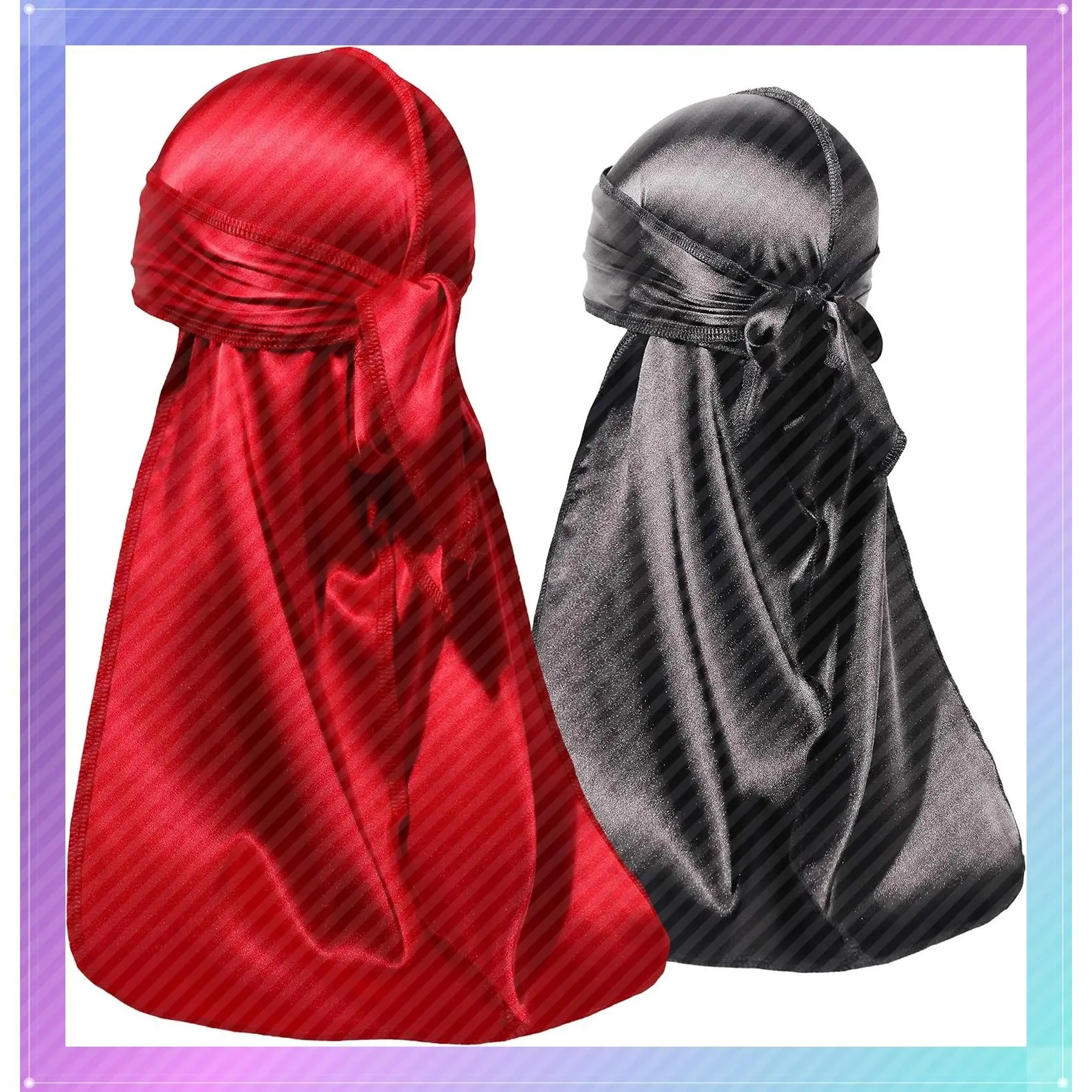 2 PCS Silky Satin Baby Durags for Boys Girls Infant | Soft, breathable comfort, stretchable, adjustable fit, boys, girls, soft headwrap, vibrant colorGift