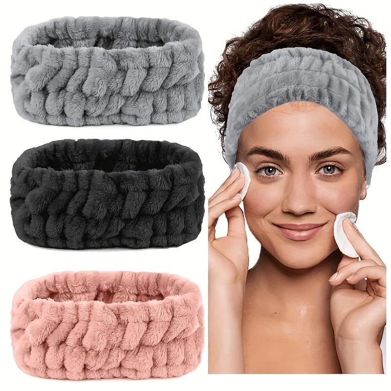 2pcs Face Washing Hair Ties, Women's Makeup Single Loop Coral Hair Cover, Sports Yoga Headband