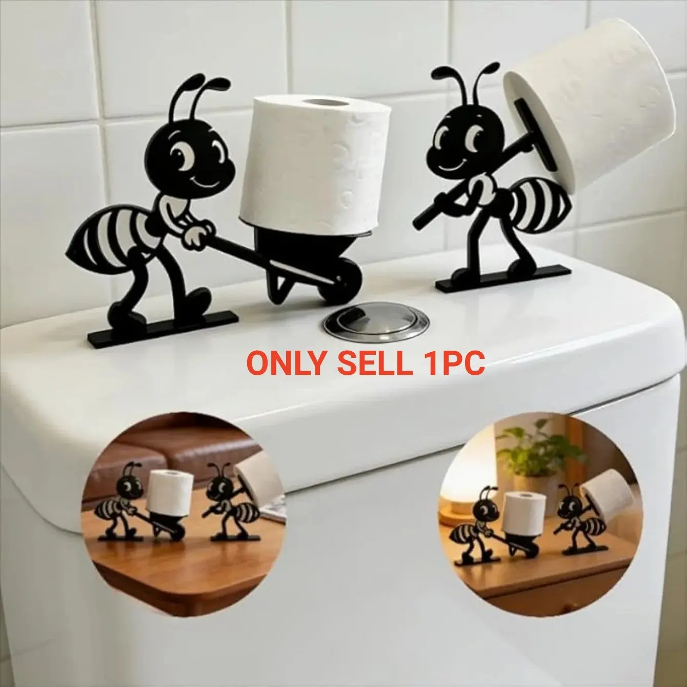 Ant Shaped Tissue Holder, Easy To Carry and Lift, Suitable for Bathroom, Kitchen, Study and Home Decoration Decorations, Bathroom Roll Paper Ornaments
