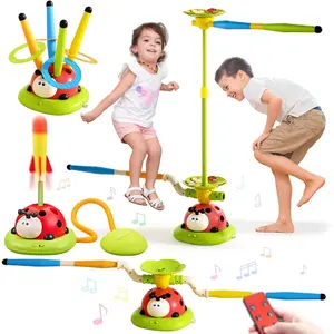 5 in 1 Musical Jump Toys, Toss Ring Game Stomping Launch Rocket Launcher for Kids, Obstacle Avoidance & Jump Squating Toy Games Remote Control Outdoor & Indoor Toys for Ages 4-8 8-13fidget toys