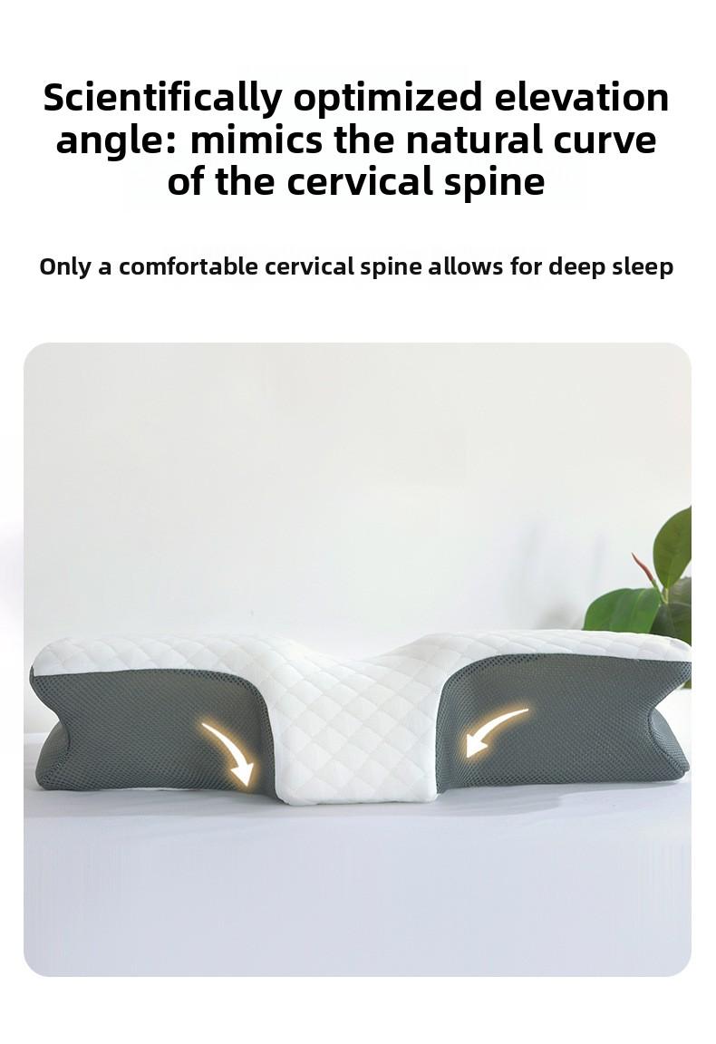 Butterfly-shaped rolled memory foam neck pillow, butterfly-shaped slow-rebound pillow for home use, hotel cervical spine support pillow