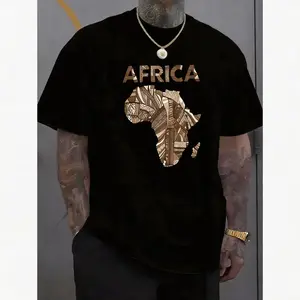 A-Patterned Africa Map Graphic T-Shirt |   Heritage Cultural Aesthetic Tee |   Unisex 100% Pure Cotton Top |   Soft Breathable Streetwear |   Vintage Tribal Print Apparel |   High-Quality Oversized Fit |   Trendy Summer Drop
