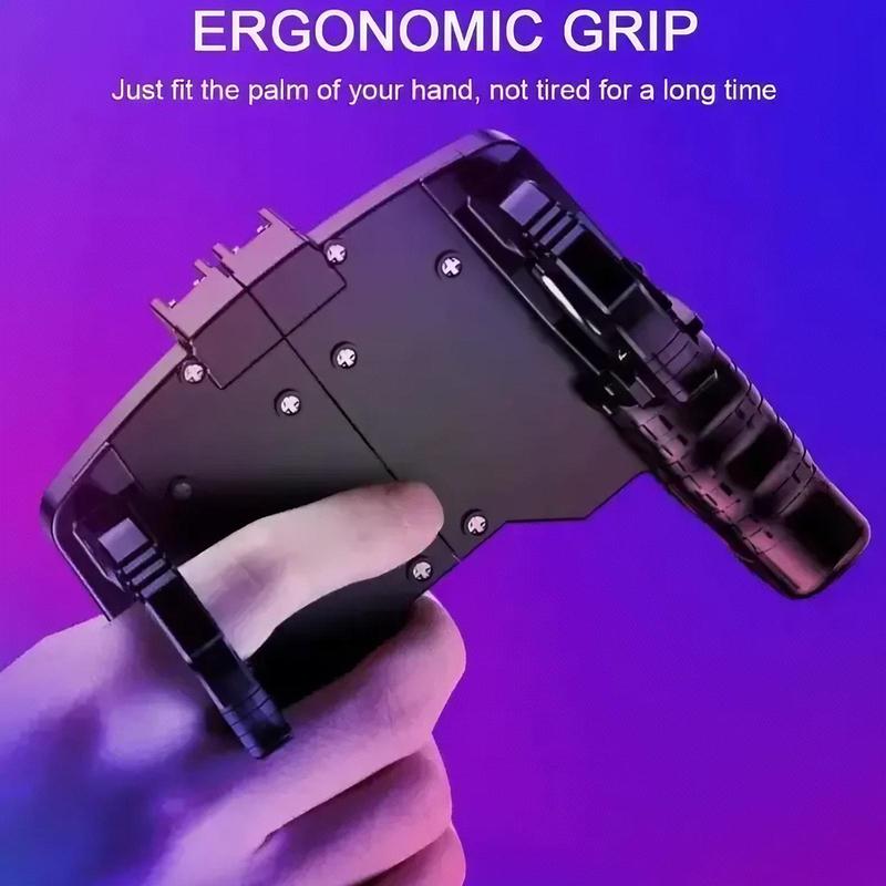 Integrated Mobile Game Controller, Gamepad Trigger for Shooting Games on iPhone and Android Phones, Ergonomic Controller Grip