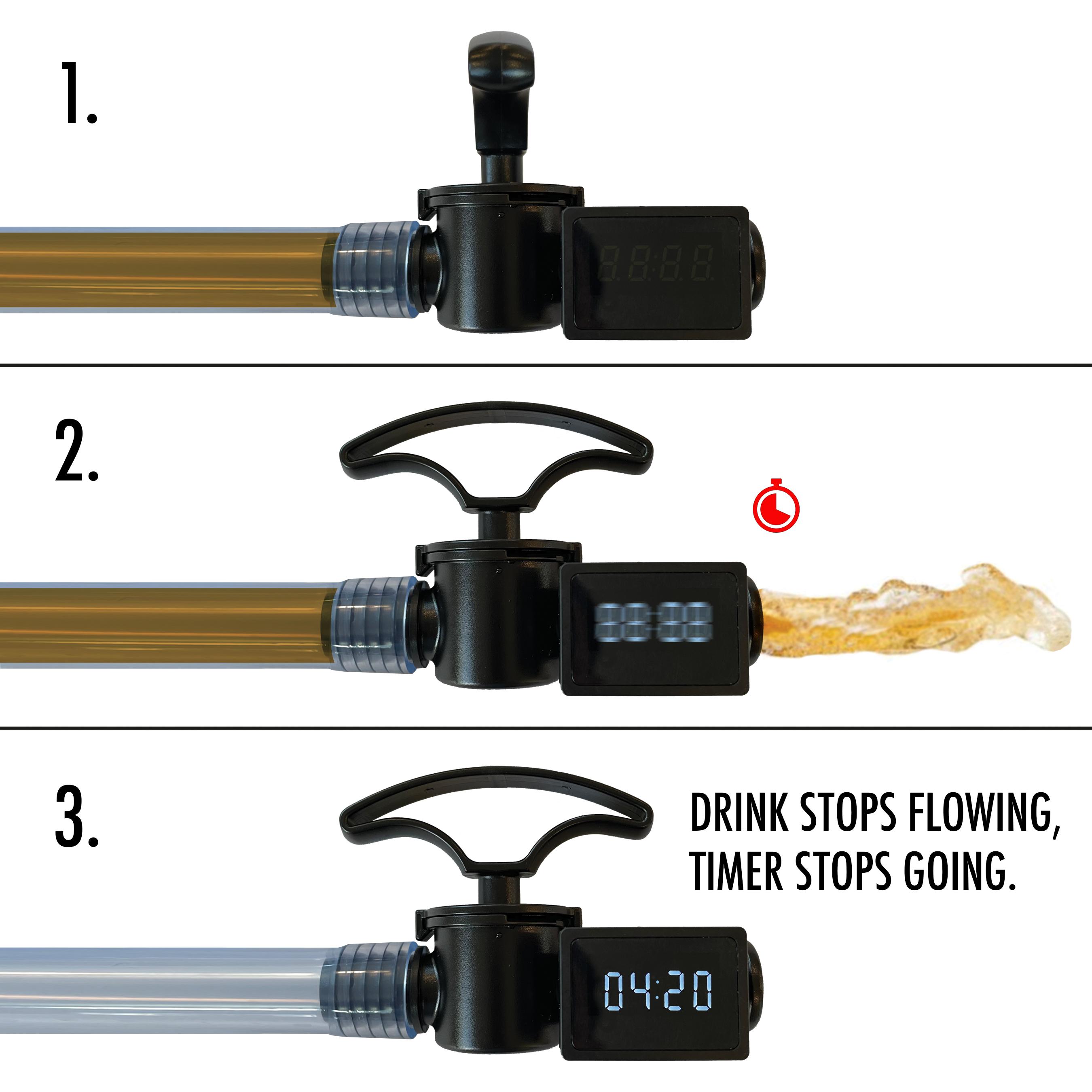 Chug Buddy Timer Beer Bong - Drink Speed Beer Funnel with Hose - Drinking Funnel Valve - Bachelor Party Games, College Party, Drinking Games