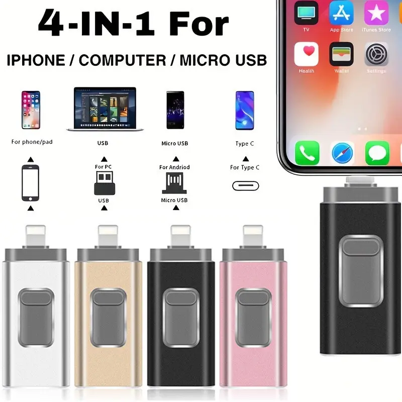 USB Flash Drive for iPhone, USB 3.0 Photo Stick, 1tb External Data Storage, Ultra-Fast Memory Stick, 2-In-1 High-Speed Thumb Drive