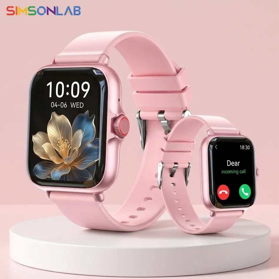SIMSONLAB 1.83-Inch Smartwatch, Multifunctional Smartwatch for Men and Women - Multiple Sports Modes, Music Control, Wireless Calling, Voice Alerts, Message Notifications, Custom Watch Faces, iOS & Android Compatible, Colorful Bands