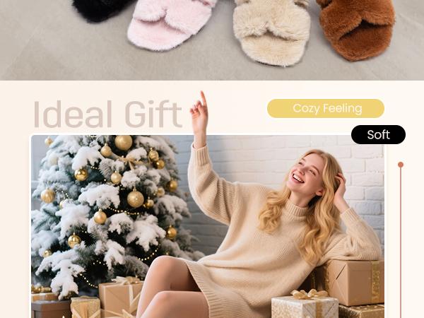 Women's Fuzzy Slippers Cute Comfy Fluffy Open Toe Slip-on House Slide Slippers for Indoor Bedroom Bridesmaid Women's Fuzzy Slippers Cute Comfy Fluffy Open Toe Slip-on House Slide Slippers for Indoor Bedroom Bridesmaid